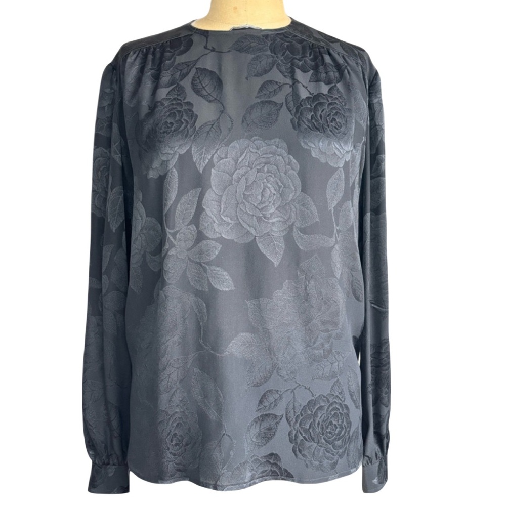 Valentino Miss V Black Silk Blouse Top